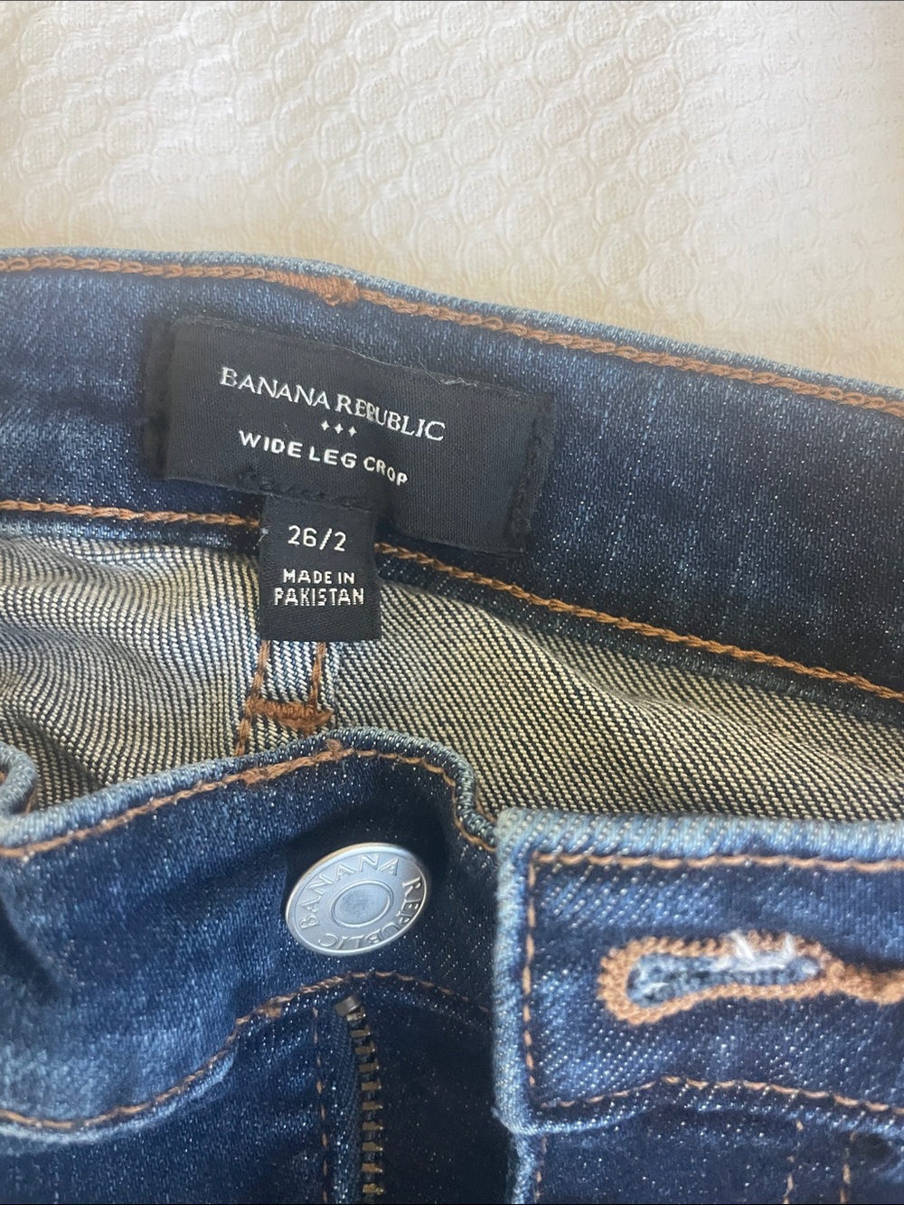Banana republic wide leg crop size 26 2 in dark wash - Picture 2 of 6